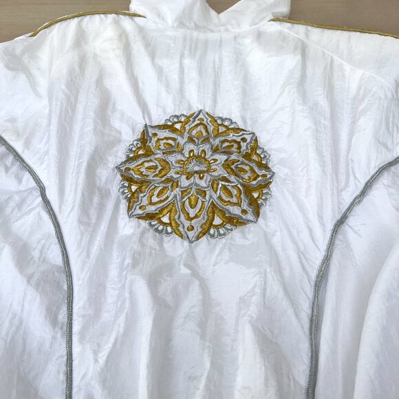 Vintage 90s Lavon White Embroidered Windbreaker 2-Piece Tracksuit Set W's Size M - Picture 5 of 16